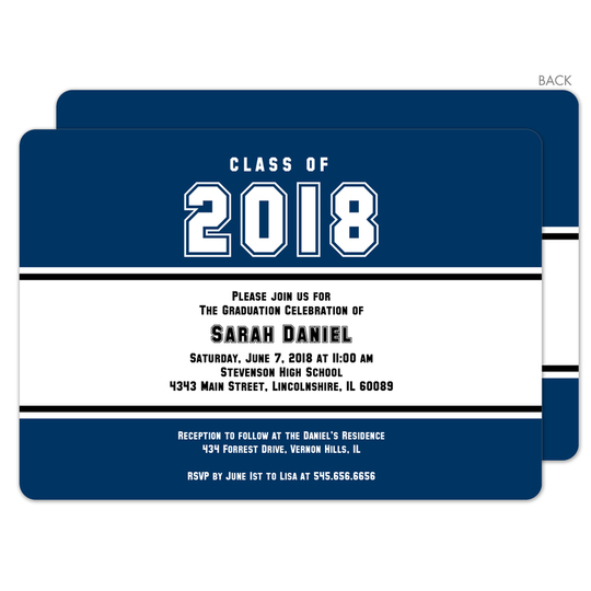 Navy Class Of Graduation Invitations